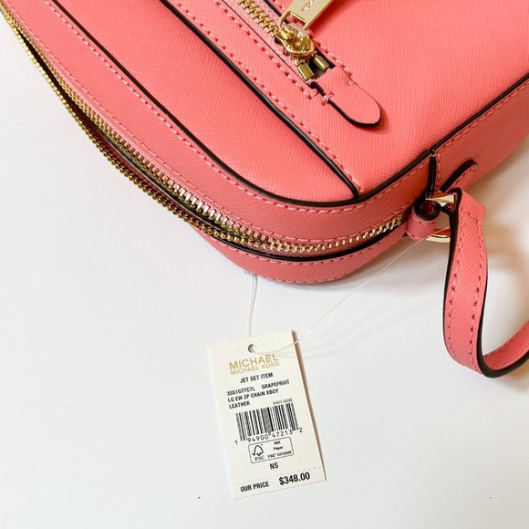 Michael Kors Jet Set Item Chain Crossbody Shoulder Bag Grapefruit Pink - Picture 7 of 7